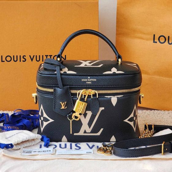 LV Vanity PM in Black and Creme Giant Monogram Empreinte Leather GHW รูปที่ 2