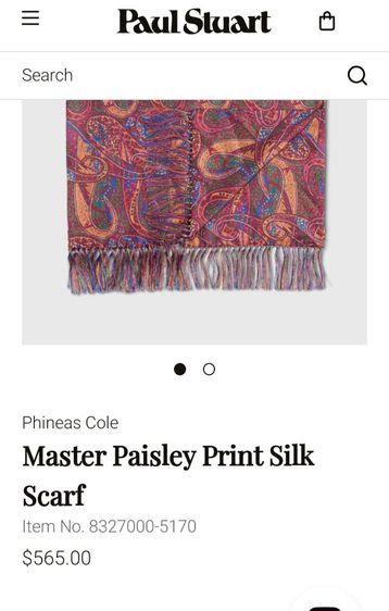 Paul Stuart Vintage Wool Scarf ผืนใหญ่
Paisley Print Pure New Wool 
Made in Scotland รูปที่ 7