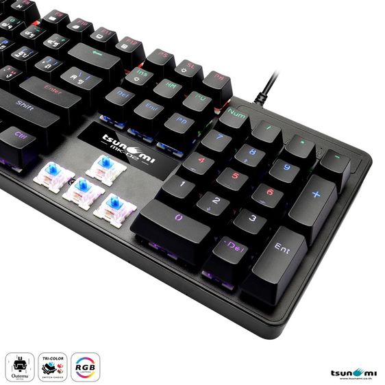 คีย์บอร์ดเกมมิ่ง TSUNAMI JX-104 100เปอร์เซ็น COMPACT BLUE SWITCH Mechanical Gaming Keyboard รับประกันสินค้า 1 ปี  รูปที่ 6