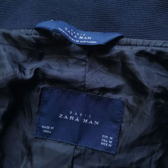 Zara Man Navy Blues Bomber Jacket รอบอก 41” รูปที่ 8