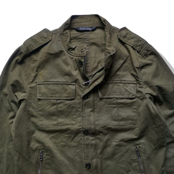 Zara Man Olive Green Military Zipper Jacket รอบอก 44” รูปที่ 8