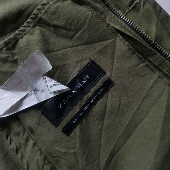 Zara Man Olive Green Military Zipper Jacket รอบอก 44” รูปที่ 10