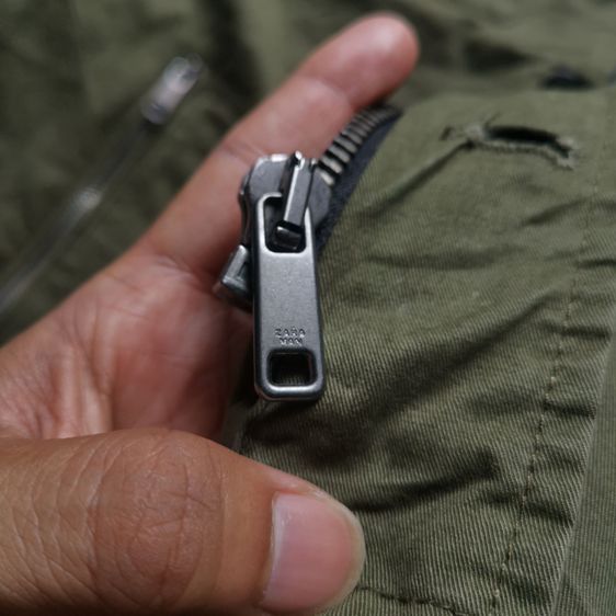 Zara Man Olive Green Military Zipper Jacket รอบอก 44” รูปที่ 9