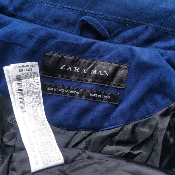 Zara Man Navy Blues Faux Suede Zipper Jacket รอบอก 44” รูปที่ 9