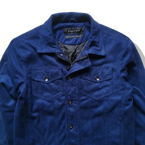 Zara Man Navy Blues Faux Suede Zipper Jacket รอบอก 44” รูปที่ 4