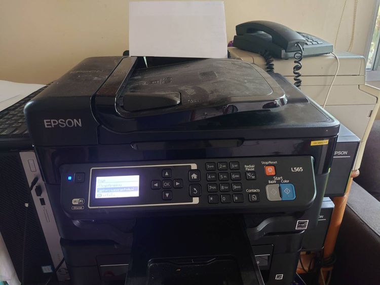พริ้นเตอร์และสแกนเนอร์ EPSON L565  All-in-One (Printer+Copy+Fax) มี WIFI สภาพดีใช่ได้ปกติ