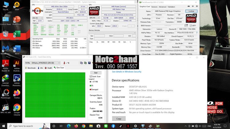 โน๊ตบุ๊คมือสอง LENOVO CPU AMD Athlon Silver 3050e จอ14”FHD แรม4+NVMe256+การ์ดจอ Vega3+วินโดว์แท้ รูปที่ 12