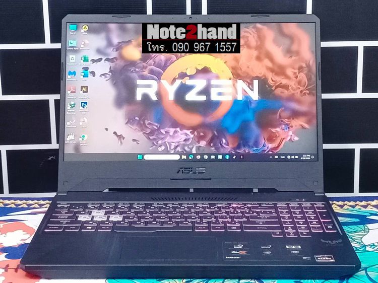 โน๊ตบุ๊คมือสอง ASUS CPU AMD Ryzen 5 3550H จอ15.6”IPS+แรม16+SSD250+HDD1TB+การ์ดจอ4GB+วินโดว์แท้ รูปที่ 2