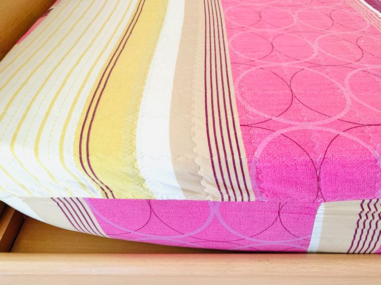 ผ้าปูที่นอนรัดมุม (แบบหนา) ขนาด 3.5ฟุต สีม่วงเขียวลายกราฟฟิก มือสองขายตามสภาพ สินค้าญี่ปุ่น-เกาหลีแท้ รูปที่ 4