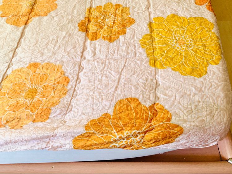 ผ้าปูที่นอนรัดมุม (แบบหนา) ขนาด 3.5ฟุต ผ้าทอลายนูนสีน้ำตาลลายวินเทจลายดอก มือสองสภาพดี สินค้าญี่ปุ่น-เกาหลีแท้  รูปที่ 7