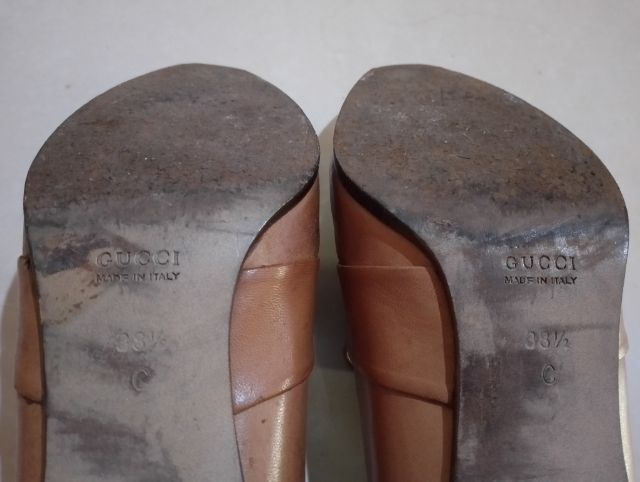 รองเท้าหนังกลับส้นสูง สไตล์วินเทจ GUCCI มือ2 Made in Italy รูปที่ 8