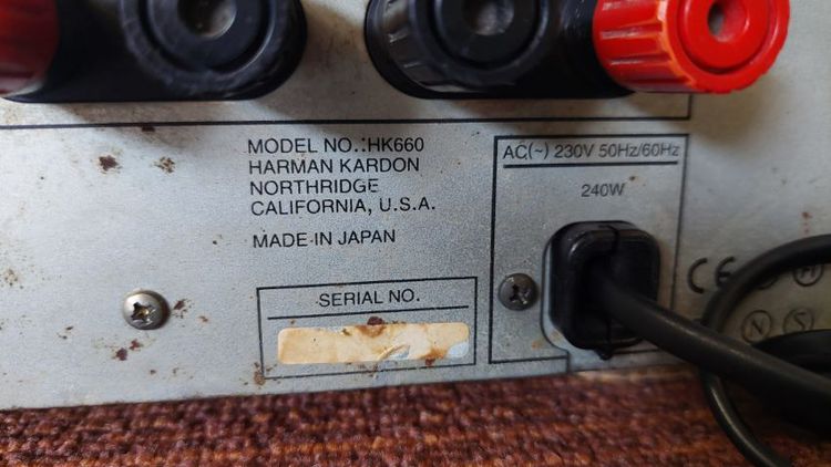 แอมฟังเพลง Harman kardon HK 660
Made in Japan ไฟ220 California USA. รูปที่ 16