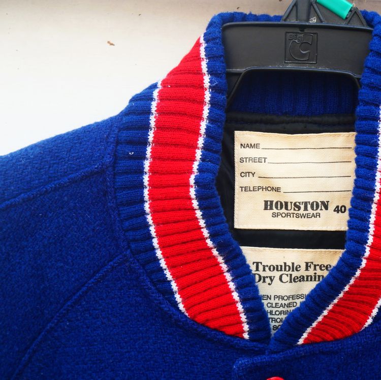Vintage Houston  letterman varsity baseball stadium jacket size  รูปที่ 9