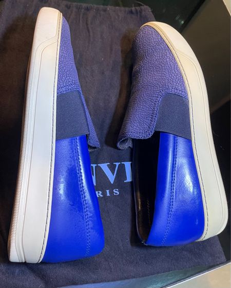 Lanvin Slip On Leather Sneakers Gucci Louis Vuitton LV Coach Prada YSL รูปที่ 5