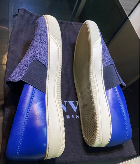 Lanvin Slip On Leather Sneakers Gucci Louis Vuitton LV Coach Prada YSL รูปที่ 4