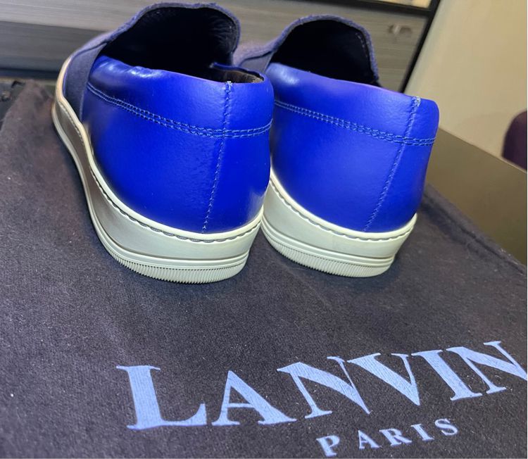Lanvin Slip On Leather Sneakers Gucci Louis Vuitton LV Coach Prada YSL รูปที่ 7