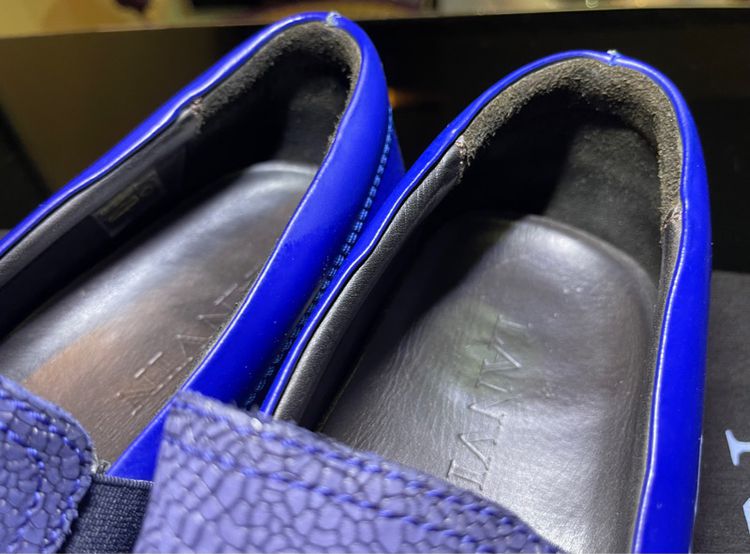 Lanvin Slip On Leather Sneakers Gucci Louis Vuitton LV Coach Prada YSL รูปที่ 3