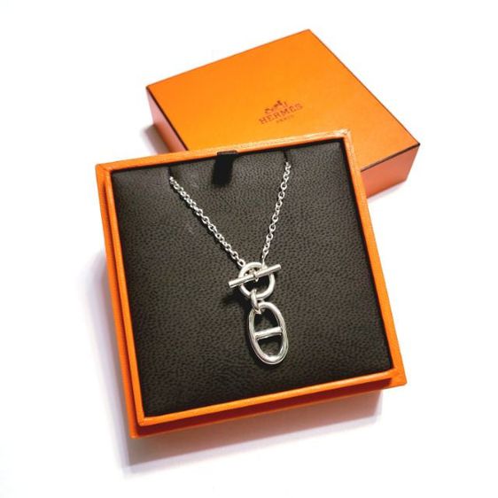 Used Like New HERMES
" Chaine d' Ancre Enchînée Silver Pendant Necklace ( Silver 92.5 ) "  รูปที่ 1
