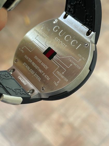 GUCCI Sports Digital Silver Blue 114 Series Men’s Watch YA114105 รูปที่ 13