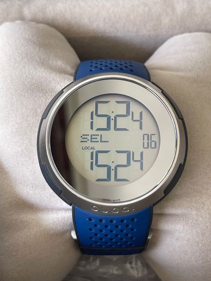 GUCCI Sports Digital Silver Blue 114 Series Men’s Watch YA114105 รูปที่ 5