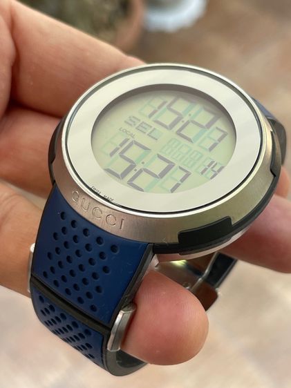 GUCCI Sports Digital Silver Blue 114 Series Men’s Watch YA114105 รูปที่ 10