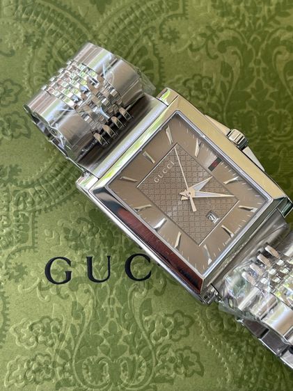 GUCCI G-Timeless Rectangular Brown Dial Mens Watch YA138402 รูปที่ 8