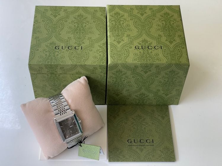 GUCCI G-Timeless Rectangular Brown Dial Mens Watch YA138402 รูปที่ 2
