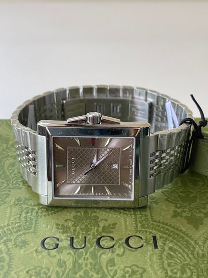 GUCCI G-Timeless Rectangular Brown Dial Mens Watch YA138402 รูปที่ 7