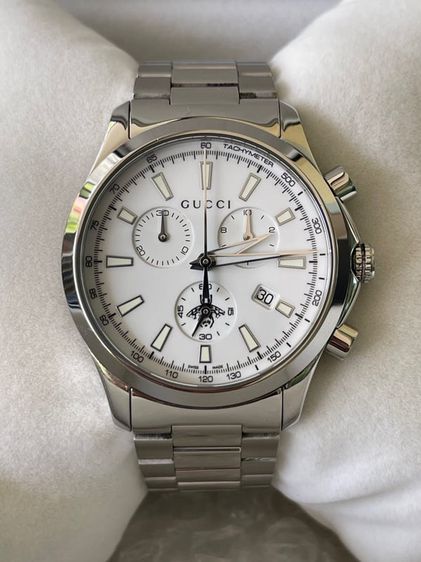 ขาว GUCCI Unisex Gucci Watch G-Timeless Medium YA126472 Quartz Chronograph