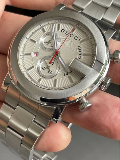 Gucci G-Chrono 101M Chronoscope 44m Mens Watch Stainless Steel White Dial รูปที่ 9