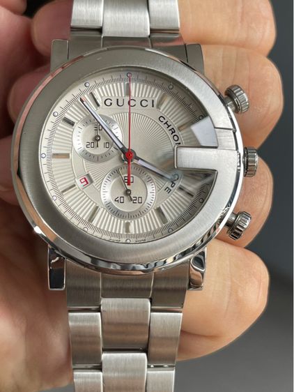 Gucci G-Chrono 101M Chronoscope 44m Mens Watch Stainless Steel White Dial รูปที่ 18