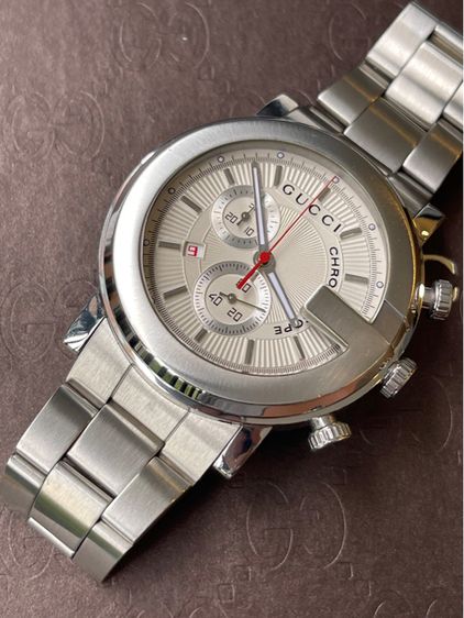 Gucci G-Chrono 101M Chronoscope 44m Mens Watch Stainless Steel White Dial รูปที่ 7