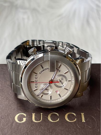 Gucci G-Chrono 101M Chronoscope 44m Mens Watch Stainless Steel White Dial รูปที่ 6