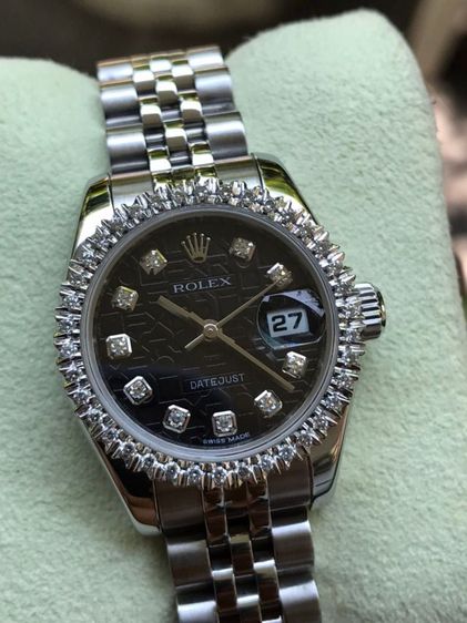 ROLEX OYSTER PERPETUAL DATEJUST Com Black Dial (Lady)  รูปที่ 11
