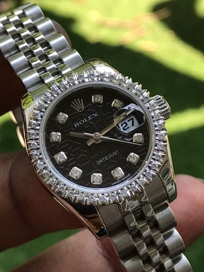 ROLEX OYSTER PERPETUAL DATEJUST Com Black Dial (Lady)  รูปที่ 7