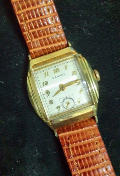 ทอง นาฬิกา Benrus swissวินเทจ สไตล์ Art Deco ไขลาน สภาพสวยเดิม ใช้งานได้ปกติ