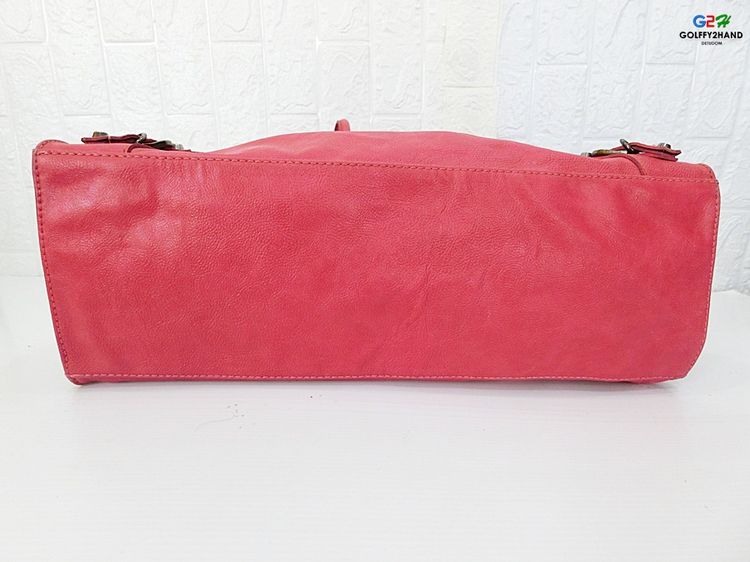 กระเป๋าทรงถือคลาสสิกสปอตสีชมพูบานเย็น รูปที่ 7