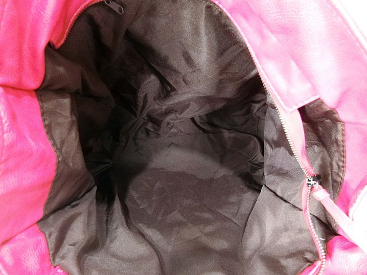 กระเป๋าทรงถือคลาสสิกสปอตสีชมพูบานเย็น รูปที่ 9