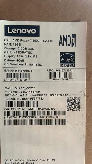 Lenovo Notebook Yoga Slim7 Pro AMD R7 5800H รูปที่ 11