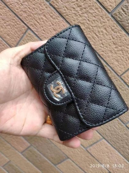 อื่นๆ หนังเทียม หญิง ดำ Chanel short wallet กระเป๋าสตางค์ขนาดเล็ก