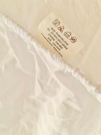 ผ้าปูที่นอนรัดมุม (แบบบาง) ขนาด 4.5-5ฟุต สีขาวลายทาง (สภาพใหม่) มือสองสภาพดี สินค้าญี่ปุ่น-เกาหลีแท้ รูปที่ 5
