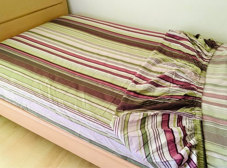 ผ้าปูที่นอนรัดมุม (แบบบาง) ขนาด 5ฟุต สีเขียวน้ำตาลลายทาง มือสองสภาพดี สินค้าญี่ปุ่น-เกาหลีแท้ รูปที่ 10
