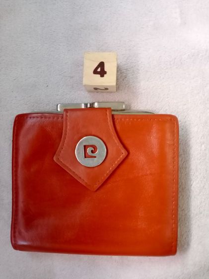 กระเป๋าสตางค์หนังแท้สีน้ำตาลส้ม Pierre cardin รูปที่ 1
