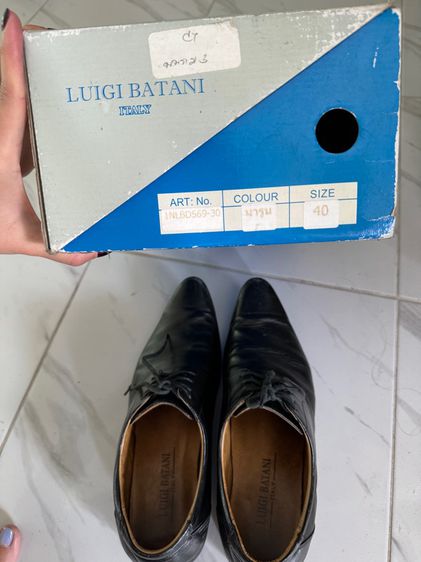 รองเท้าหนังแท้สีดำ แบรนด์อิตาลี Luigi batani รูปที่ 8