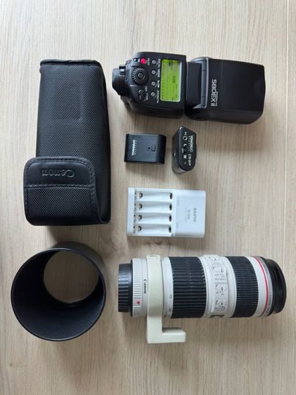 กล้อง DSLR ไม่กันน้ำ Canon 70-200 F4L IS USM, Canon 580EXII