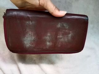 กระเป๋าสตางค์หนังแท้สีน้ำตาลแดง wilsons-5