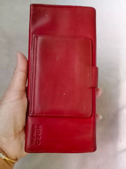 กระเป๋าสตางค์หนังแท้สีแดง hobo รูปที่ 2