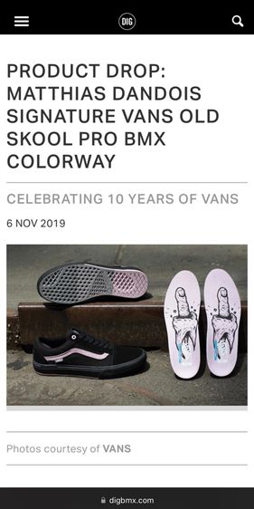 รองเท้า Vans Pro Sz.12us46eu30cm รุ่นDandois Signature Vans Old Skool Pro BMX Colorway พื้นUltracush สีดำ มีรอยเปื้อนดำข้างขวาจุดนึง รูปที่ 17