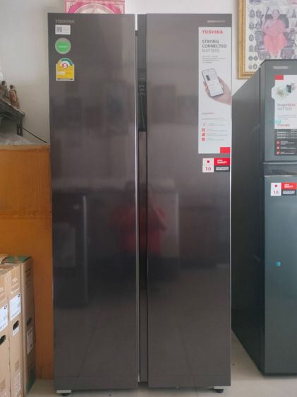 ตู้เย็น side by side toshiba ระบบอินเวอร์เตอร์ 16.3 คิวเป็นสินค้าใหม่ยังไม่ผ่านการใช้งานประกันศูนย์ toshiba ราคา 12,900 บาทสนใจโทร 085-386-1317 รูปที่ 2