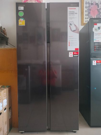 ตู้เย็น side by side toshiba ระบบอินเวอร์เตอร์ 16.3 คิวเป็นสินค้าใหม่ยังไม่ผ่านการใช้งานประกันศูนย์ toshiba ราคา 12,900 บาทสนใจโทร 085-386-1317 รูปที่ 4